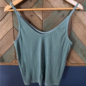 Universal Thread Teal Ribbed Spaghetti Strap Tank Top